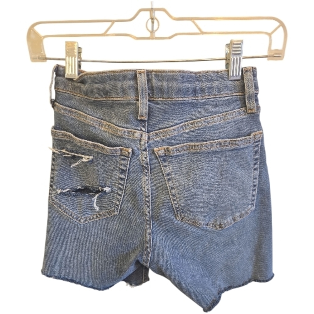 ASOS Topshop Jamie Light Blue Distressed Jean Shorts - Picture 6 of 6